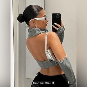 Cropped Turtle Neck with Arm Sleeves